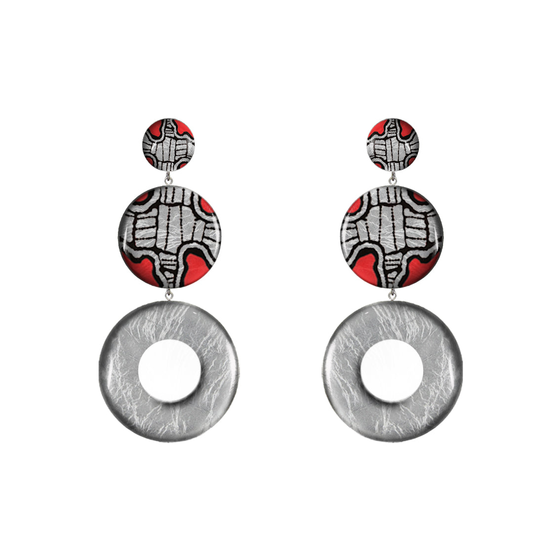 AMELIA TRIPLE OPEN  DISC STATEMENT EARRINGS - ST051