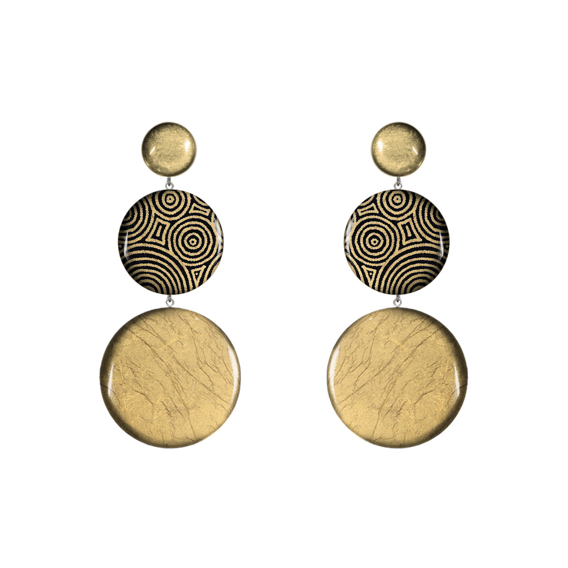 SARAH TRIPLE DISC STATEMENT EARRINGS - ST046
