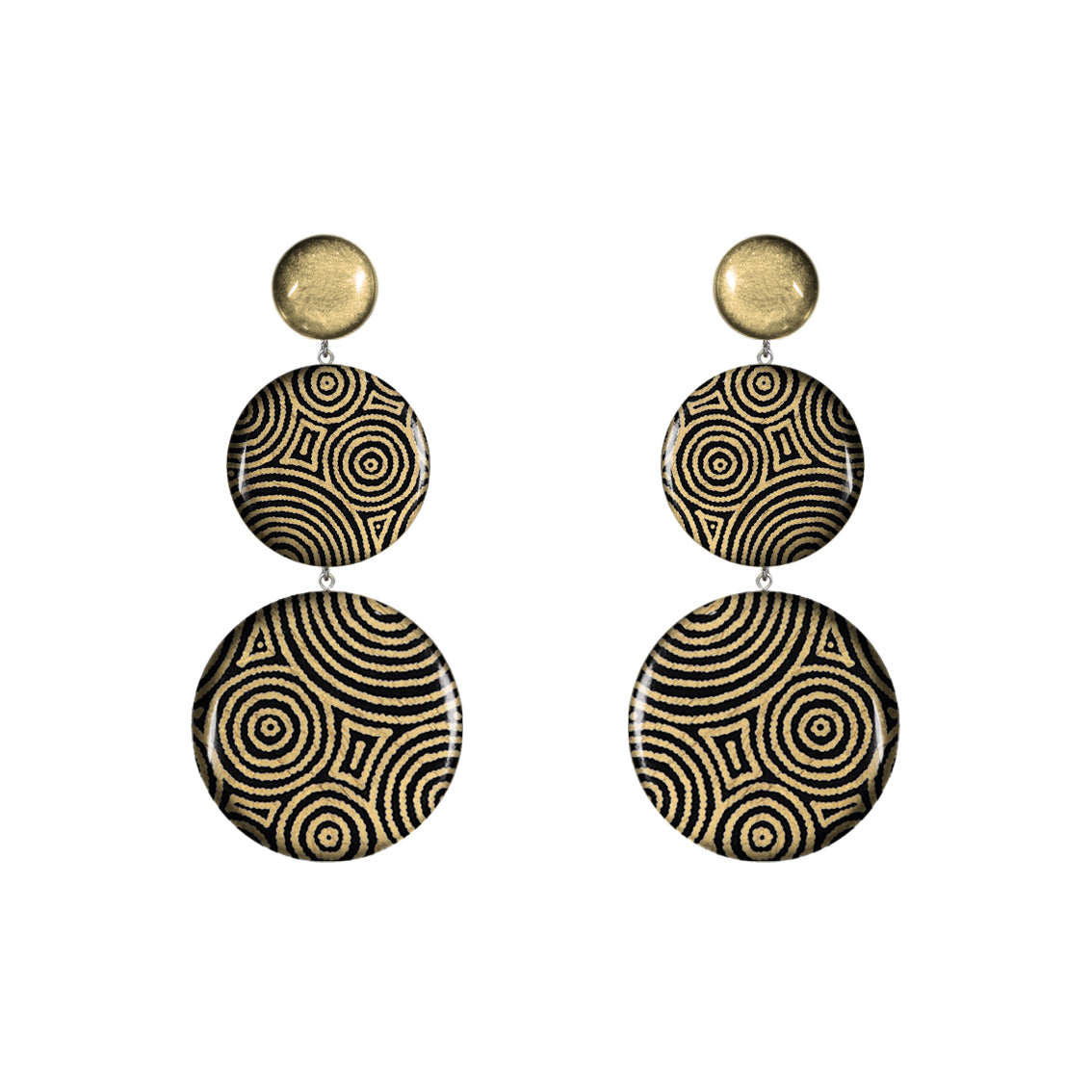 SARAH TRIPLE DISC STATEMENT EARRINGS - ST046