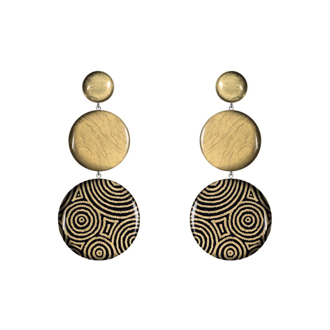 SARAH TRIPLE DISC STATEMENT EARRINGS - ST046