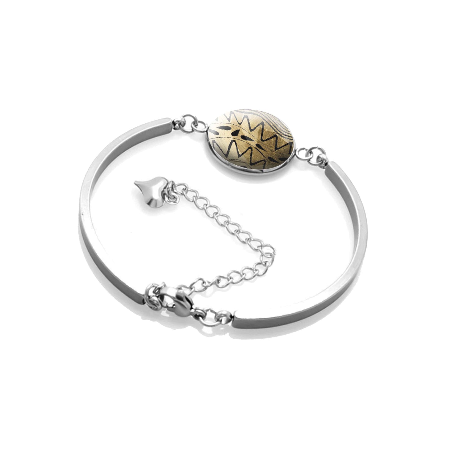 URSULA BLACK AND GOLD DANGLE BANGLE - B122