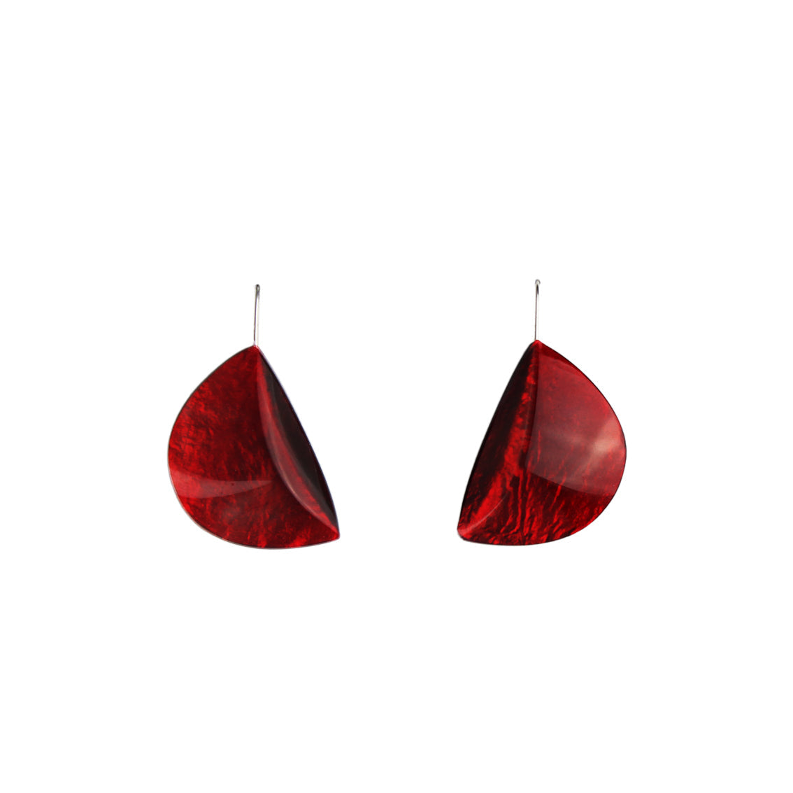 VIRGULE DANGLE HALF MOON SHAPE LARGE EARRINGS - F035