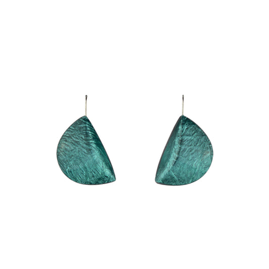 VIRGULE DANGLE HALF MOON SHAPE LARGE EARRINGS - F035