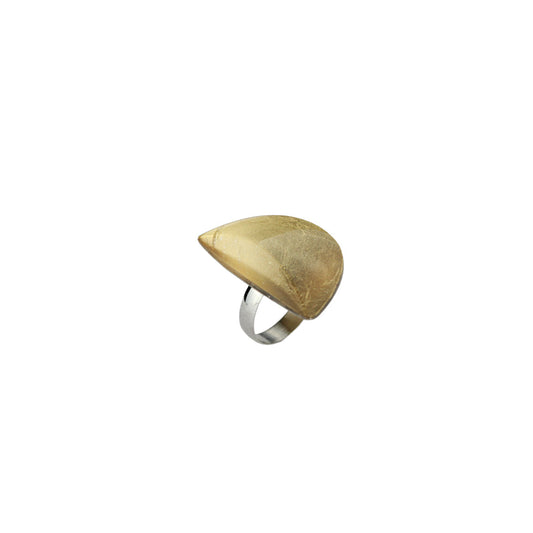 VIRGULE HALF MOON SHAPE LARGE ADJUSTABLE RING - F023