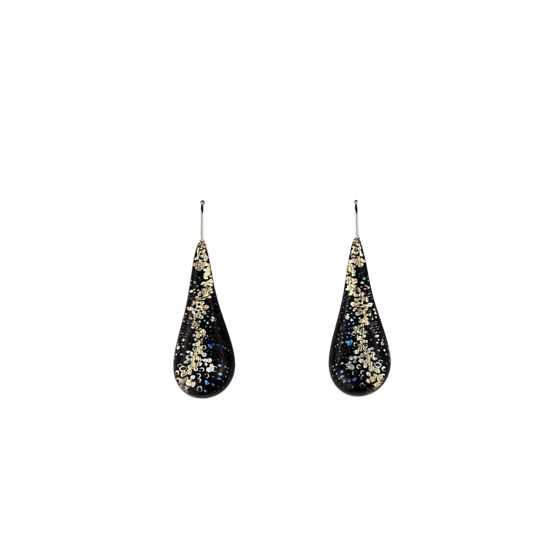 DANDLE DROP WENDY LARGE BLACK EARRINGS - SD130