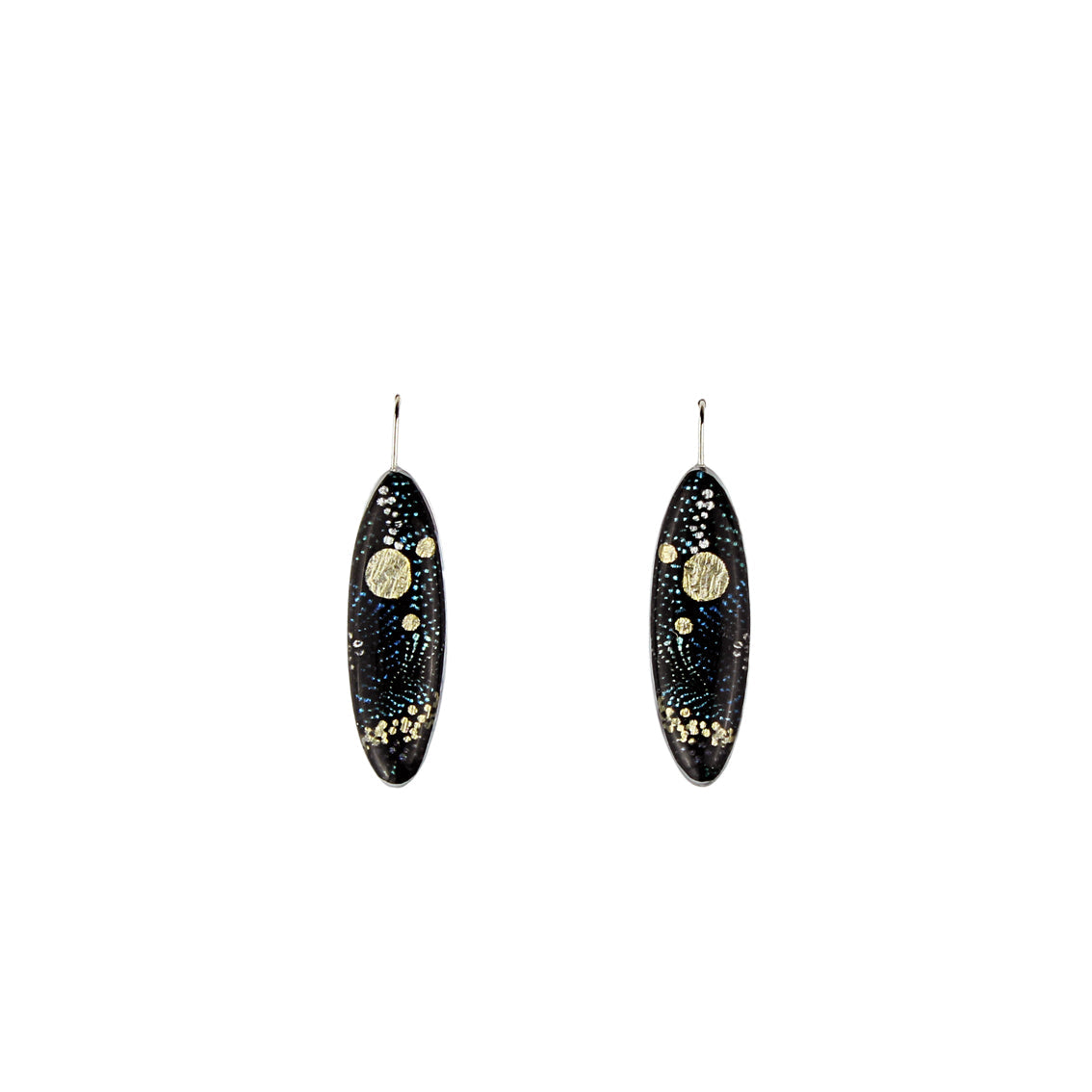 DANDLE DROP WENDY LONG BLACK EARRINGS - SD129