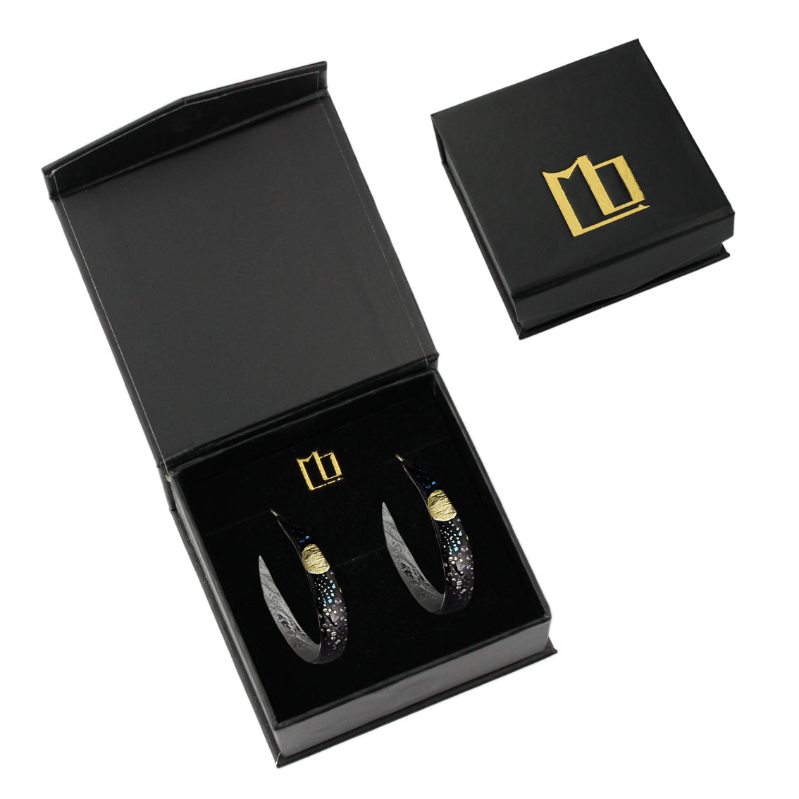 WENDY BLACK STATEMENT LOOP EARRINGS - SD131