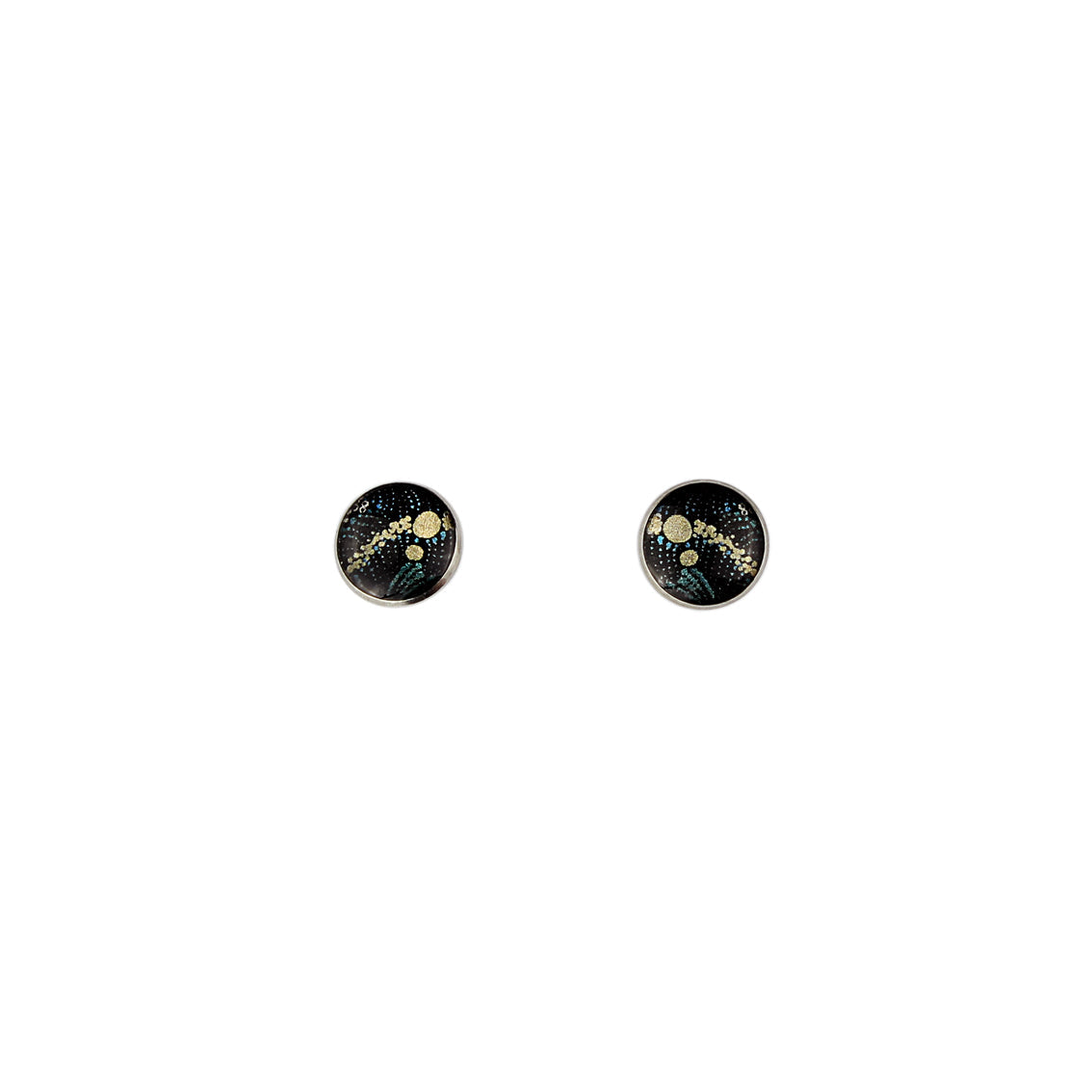 WENDY BLACK STUD EARRINGS - SD126S - on Satchel