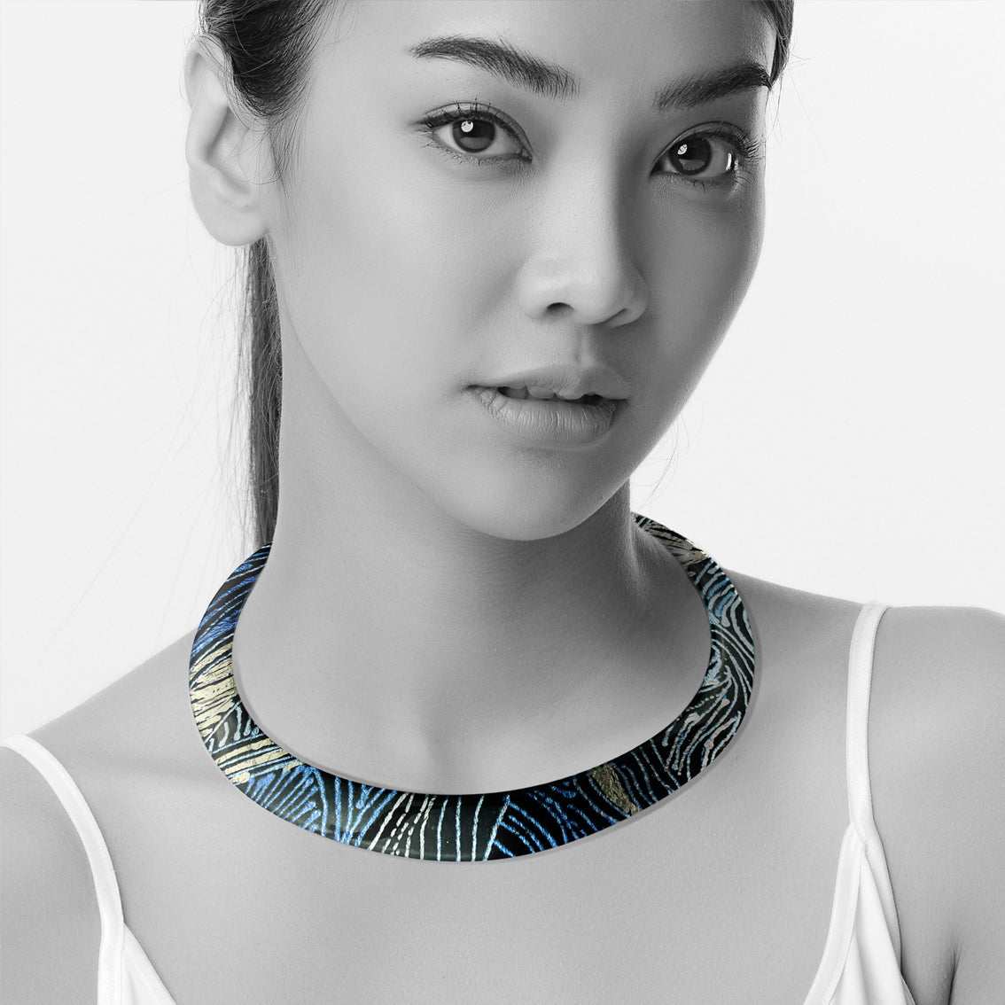 WENDY BLUE ADJUSTABLE FITTED NECKLACE - SD117