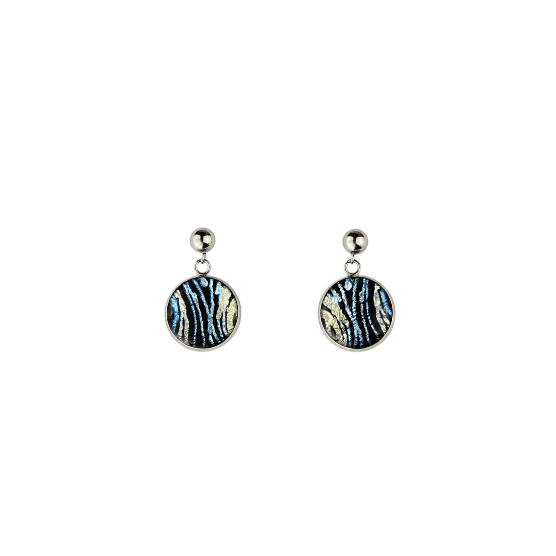 DANDLE DROP WENDY CIRCLE BLUE EARRINGS - SD104 - in Circle Box