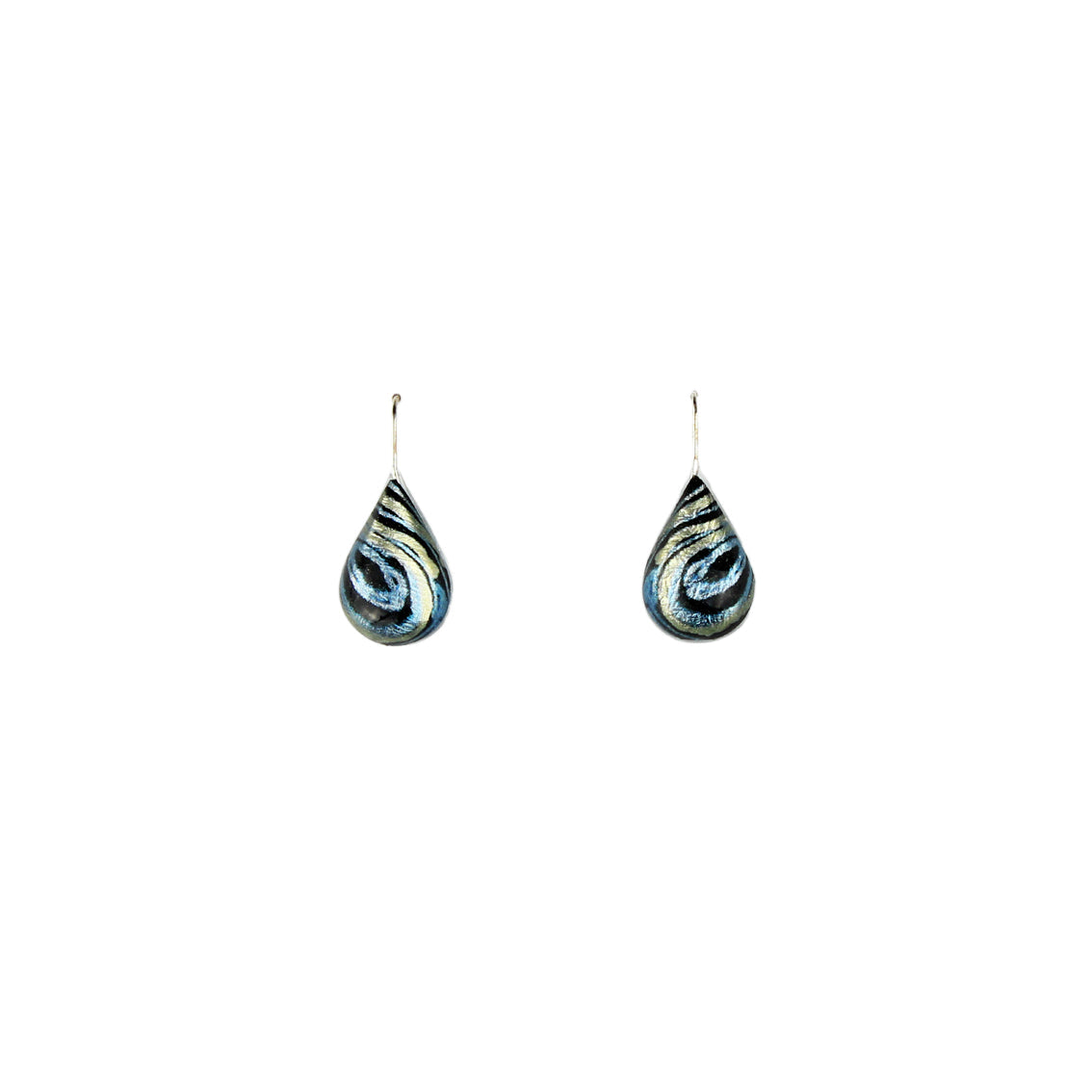 DANDLE DROP WENDY DOMED BLUE EARRINGS - SD105