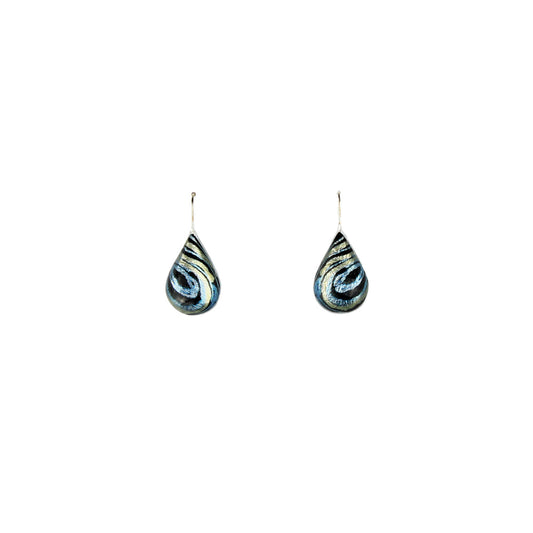 DANDLE DROP WENDY DOMED BLUE EARRINGS - SD105