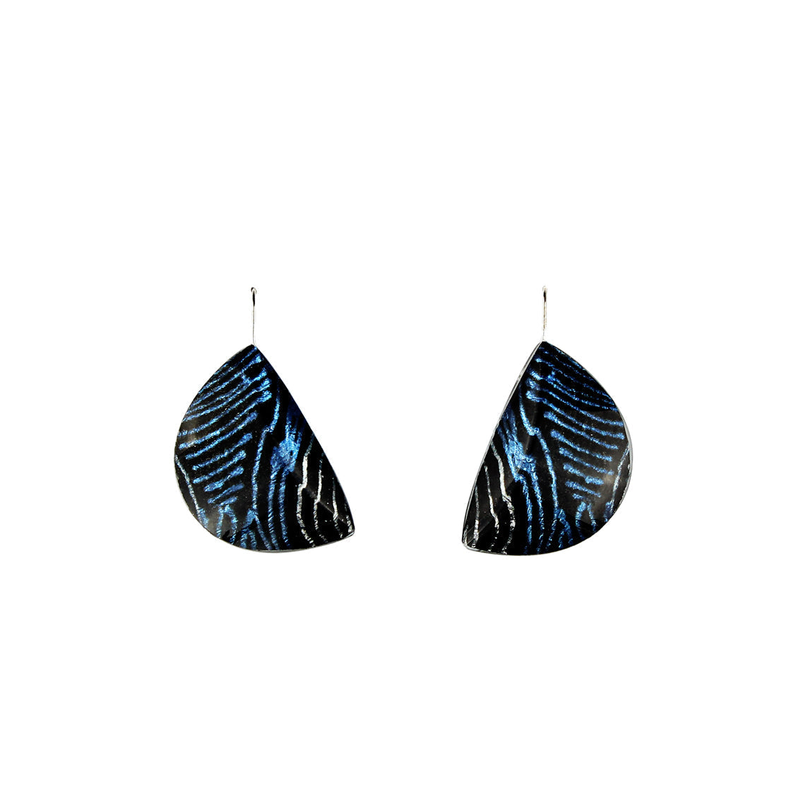 DANDLE DROP WENDY MOON SHAPE BLUE EARRINGS - SD108