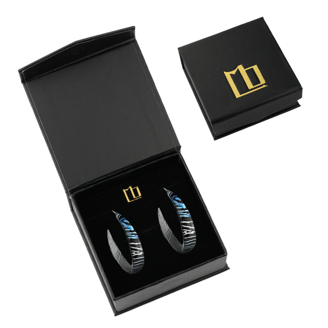 WENDY BLUE STATEMENT LOOP EARRINGS - SD109