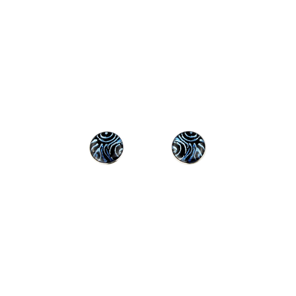 WENDY BLUE STUD EARRINGS - SD103 - in Circle Box