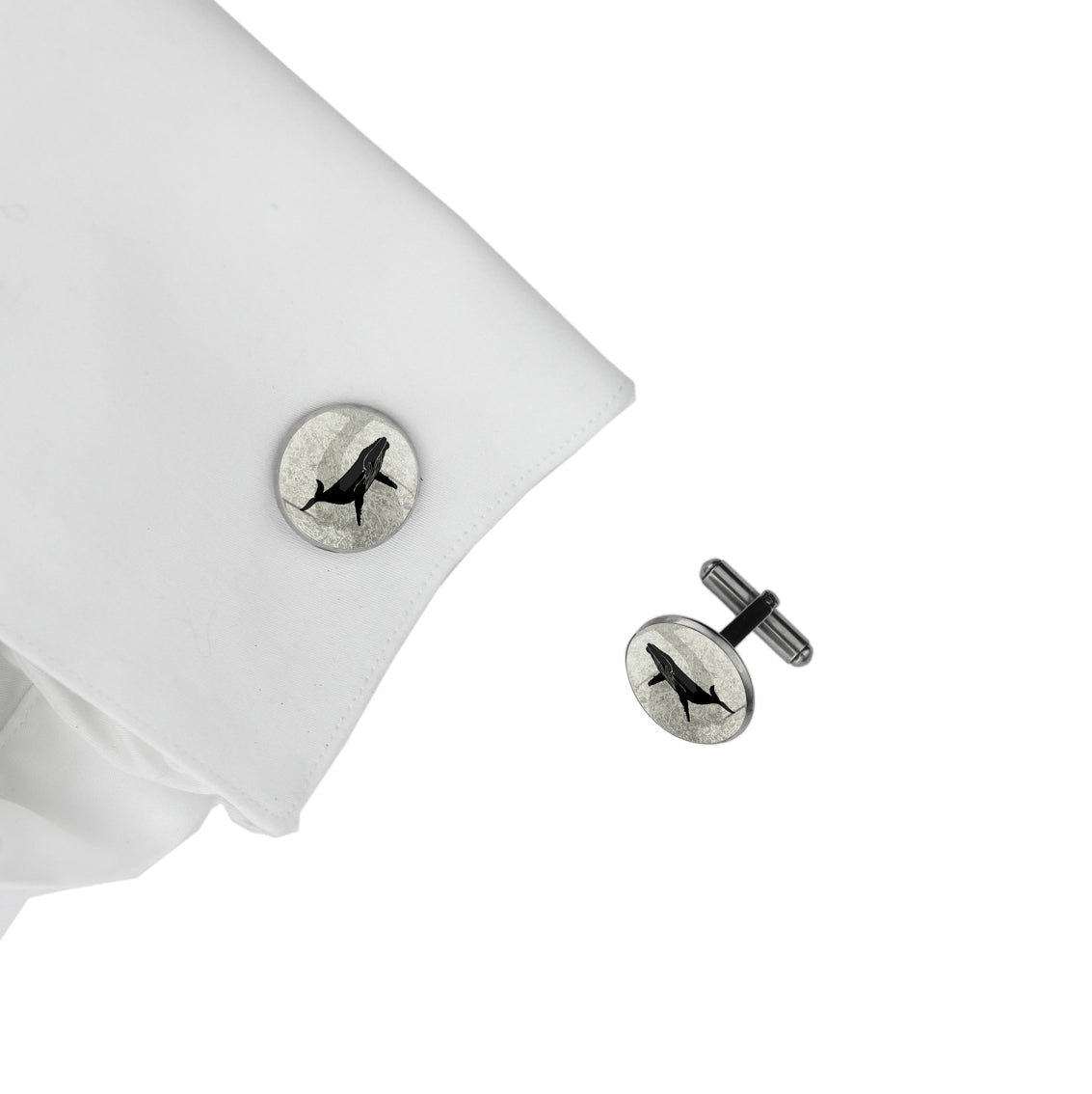WHALE CIRCLE ELEGANT CUFFLINKS - MFY164