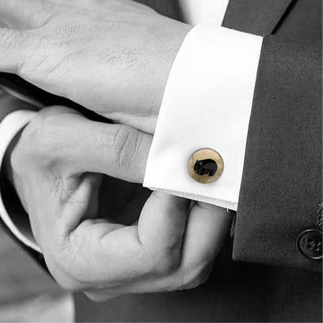WOMBAT CIRCLE ELEGANT CUFFLINKS - MFY246