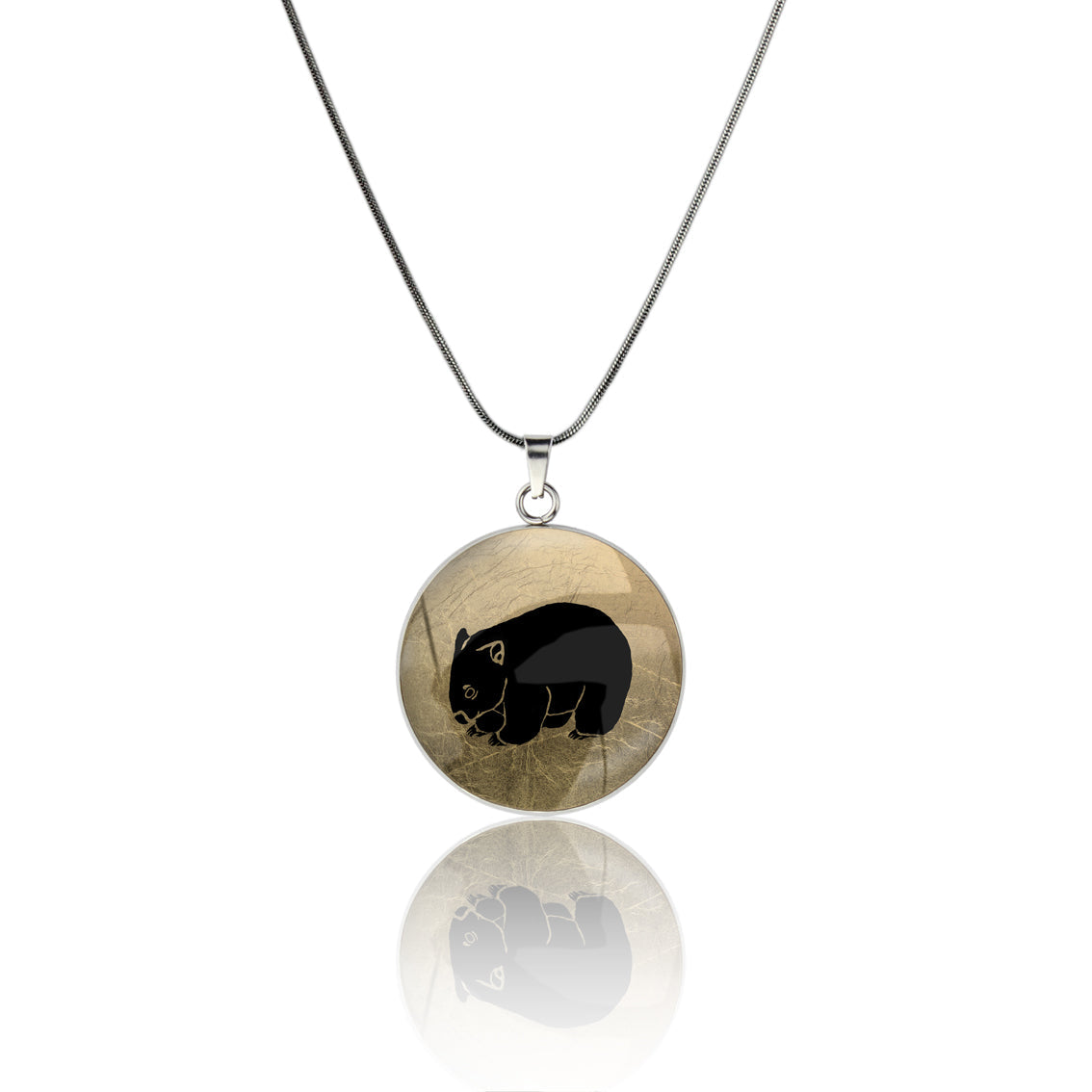 WOMBAT CIRCLE PENDANT ON A CHAIN NECKLACE - MFY249 - in Circle Box