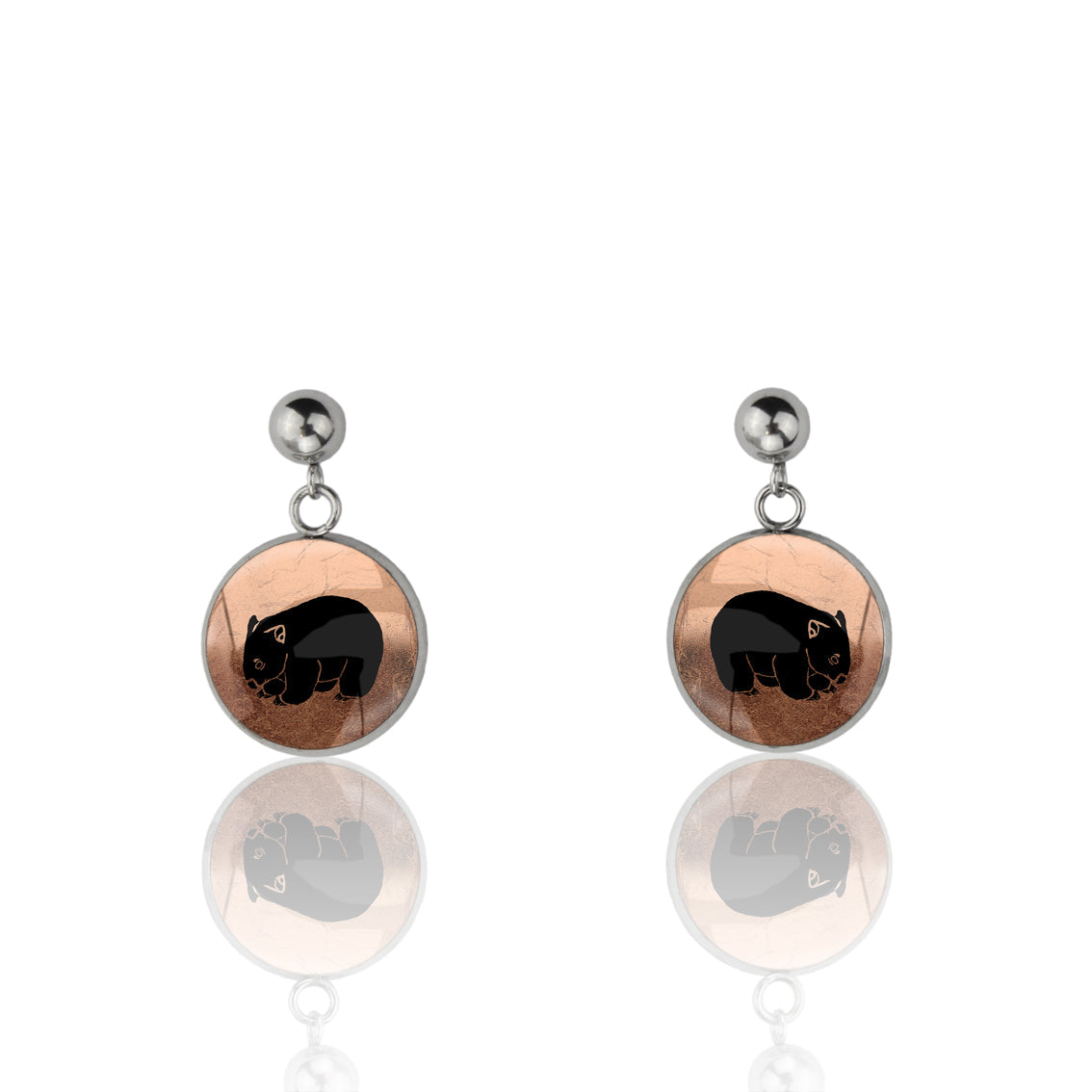 WOMBAT DANGLE DROP CIRCLE EARRINGS - MFY247 - in Circle Box