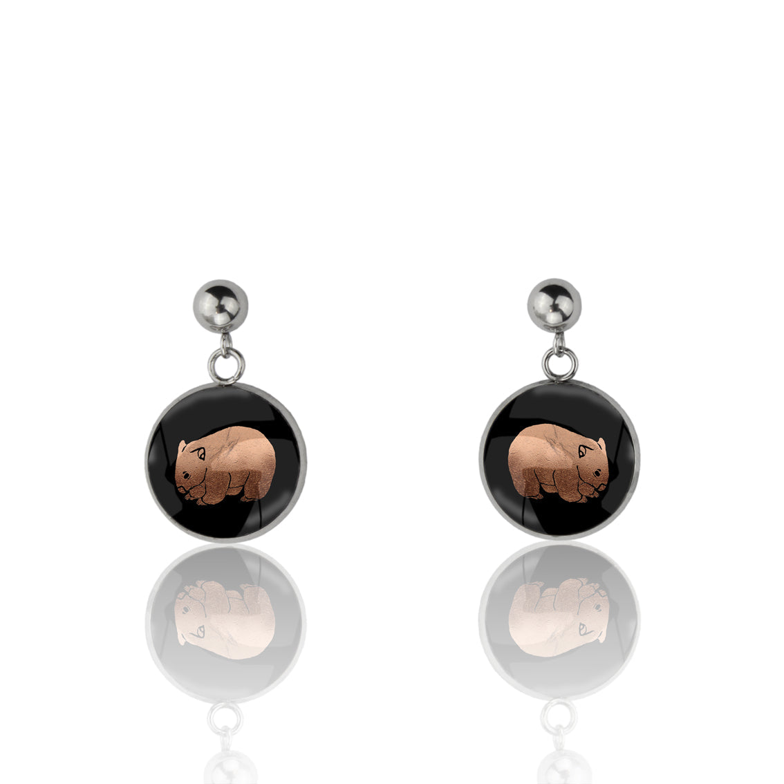 WOMBAT DANGLE DROP CIRCLE EARRINGS - MFY247S - on Satchel