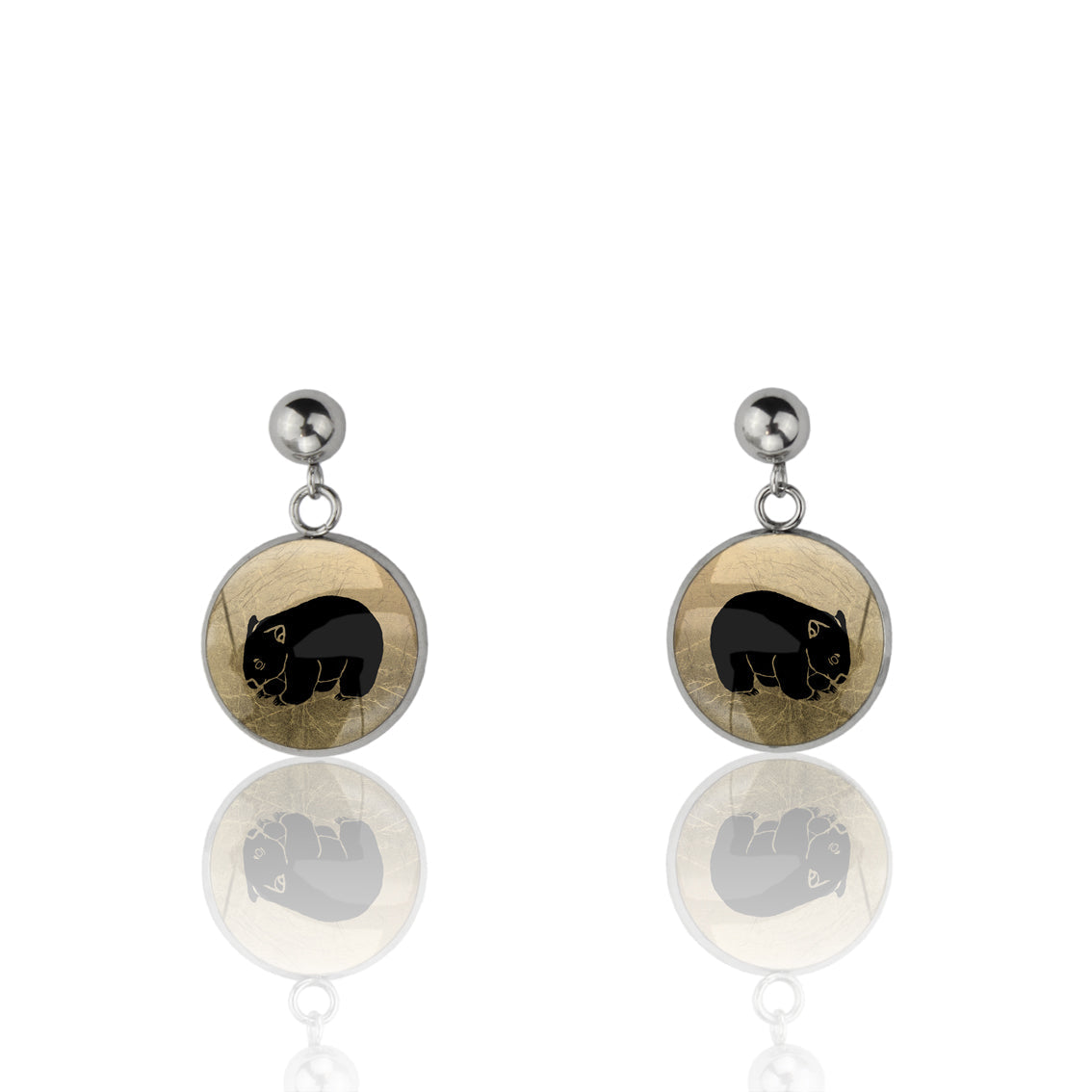 WOMBAT DANGLE DROP CIRCLE EARRINGS - MFY247S - on Satchel