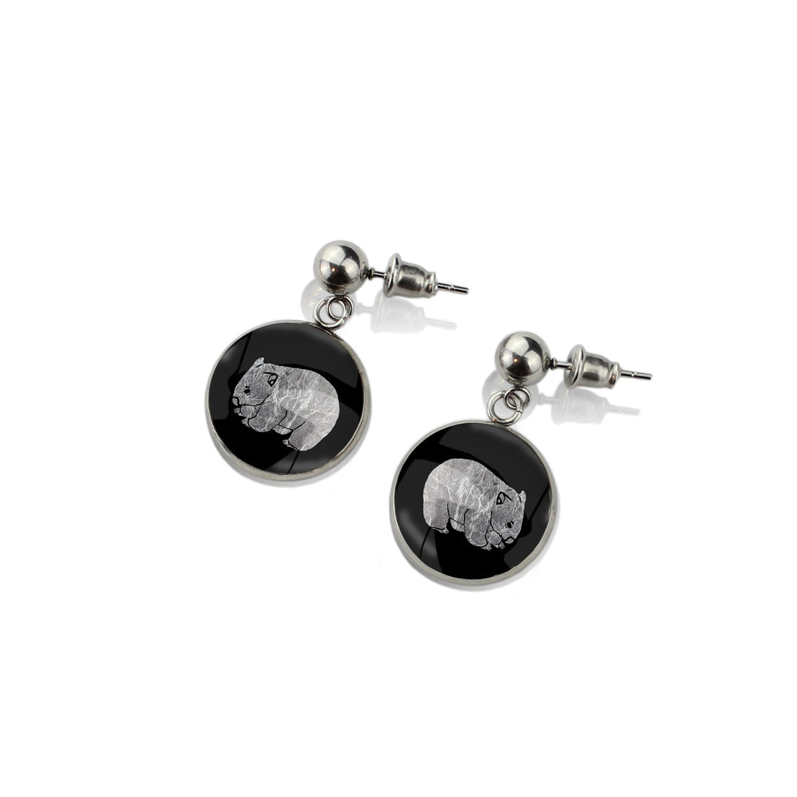 WOMBAT DANGLE DROP CIRCLE EARRINGS - MFY247S - on Satchel