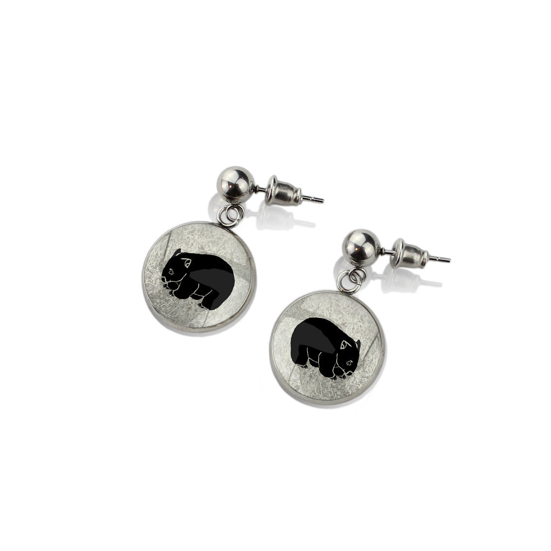 WOMBAT DANGLE DROP CIRCLE EARRINGS - MFY247 - in Circle Box