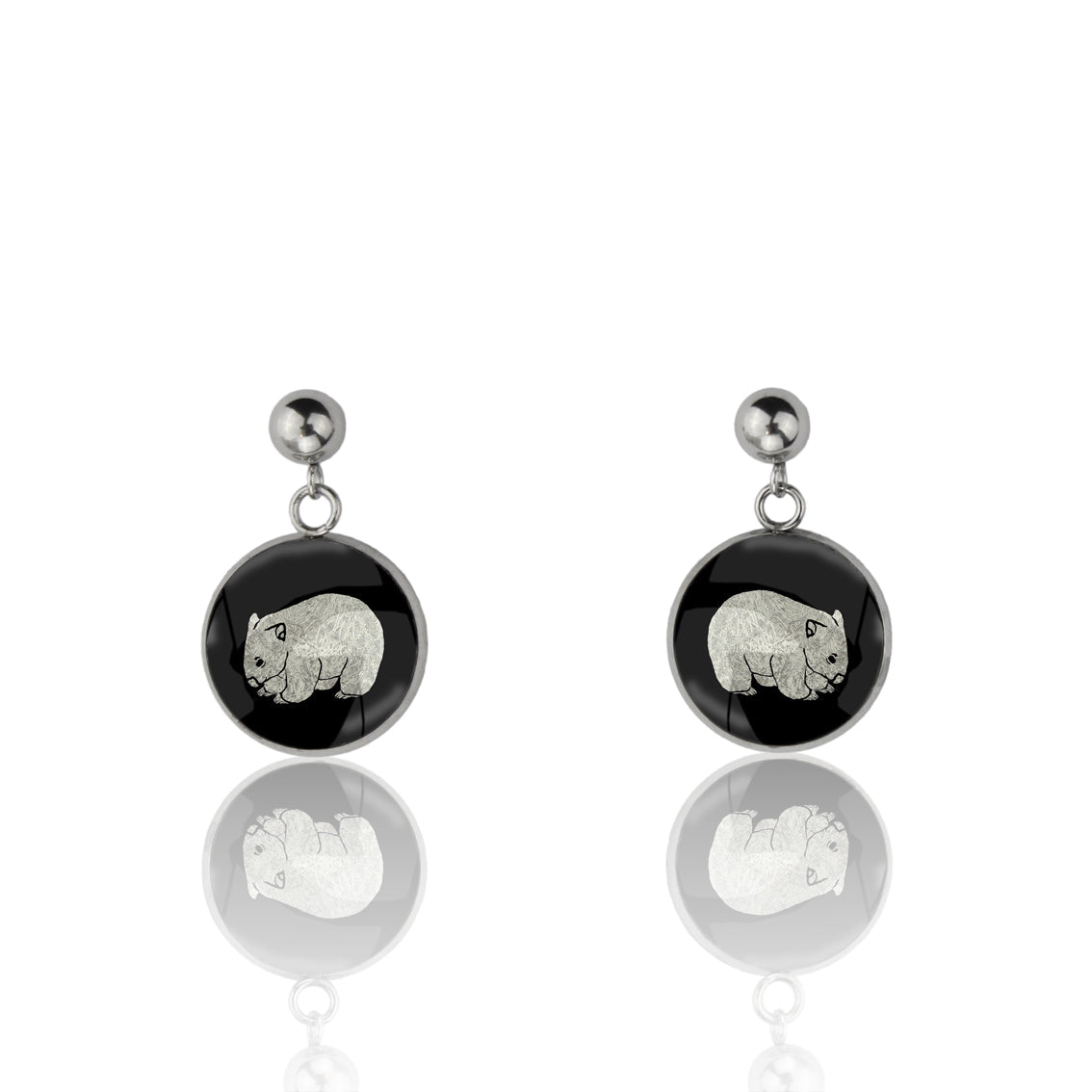 WOMBAT DANGLE DROP CIRCLE EARRINGS - MFY247 - in Circle Box