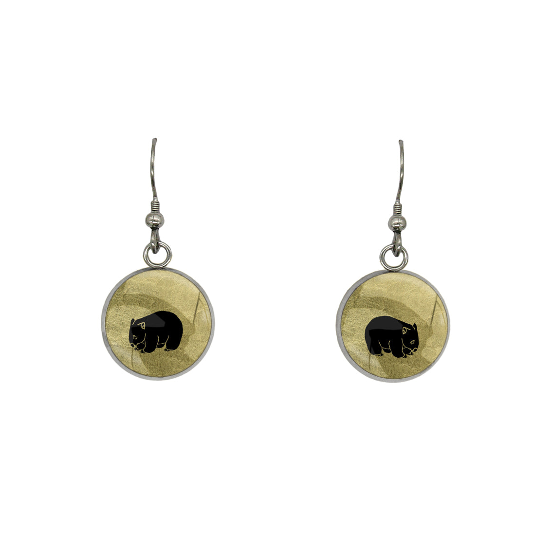 WOMBAT DANGLE DROP CIRCLE EARRINGS - MFY247 - in Circle Box