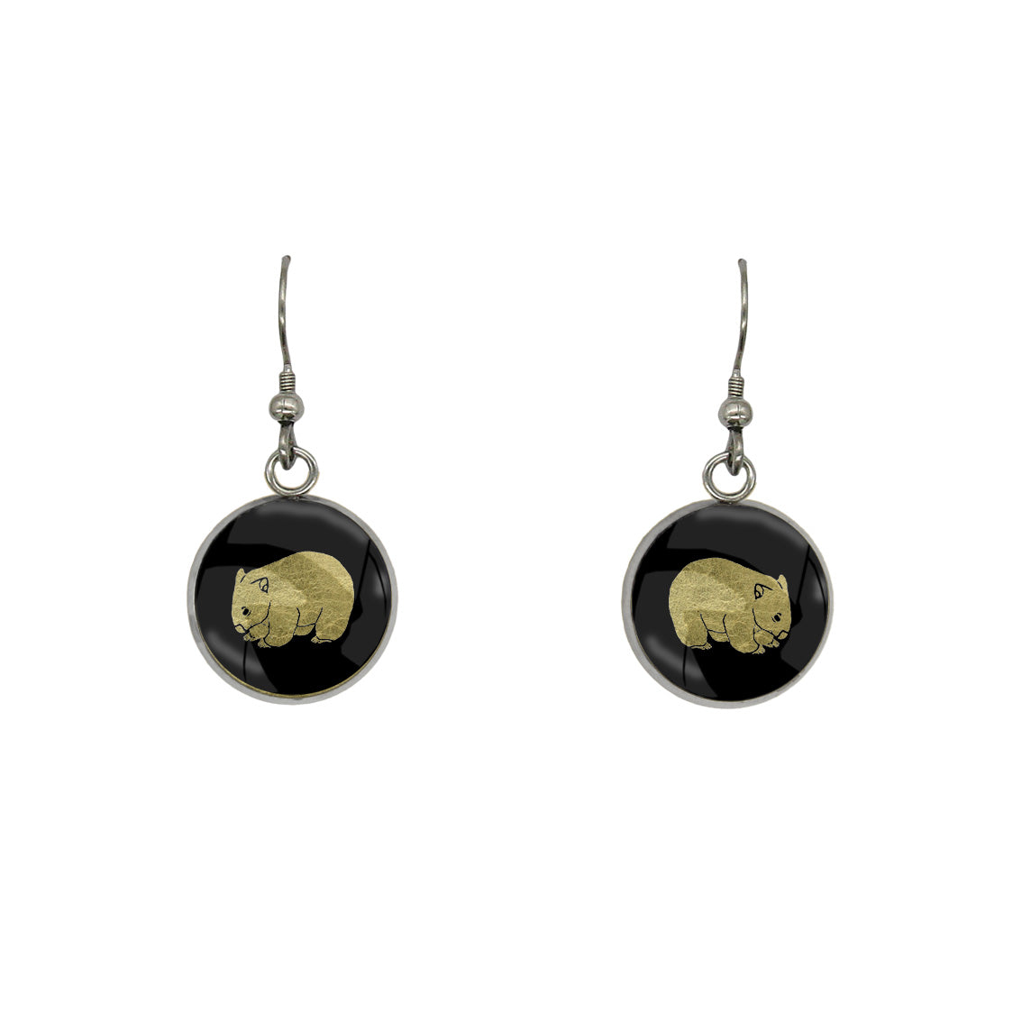 WOMBAT DANGLE DROP CIRCLE EARRINGS - MFY247S - on Satchel