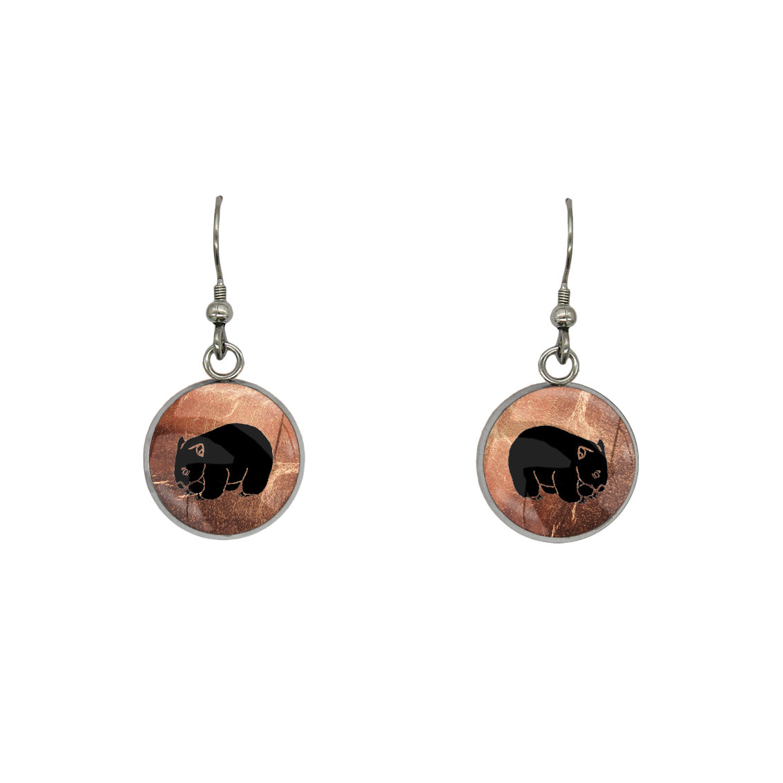 WOMBAT DANGLE DROP CIRCLE EARRINGS - MFY247S - on Satchel