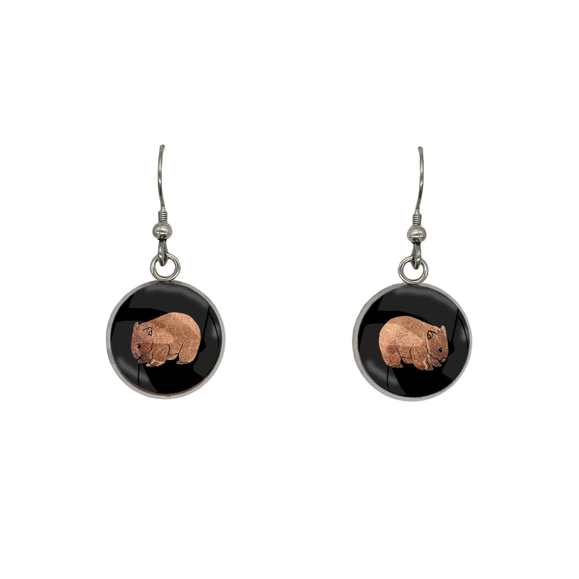 WOMBAT DANGLE DROP CIRCLE EARRINGS - MFY247S - on Satchel
