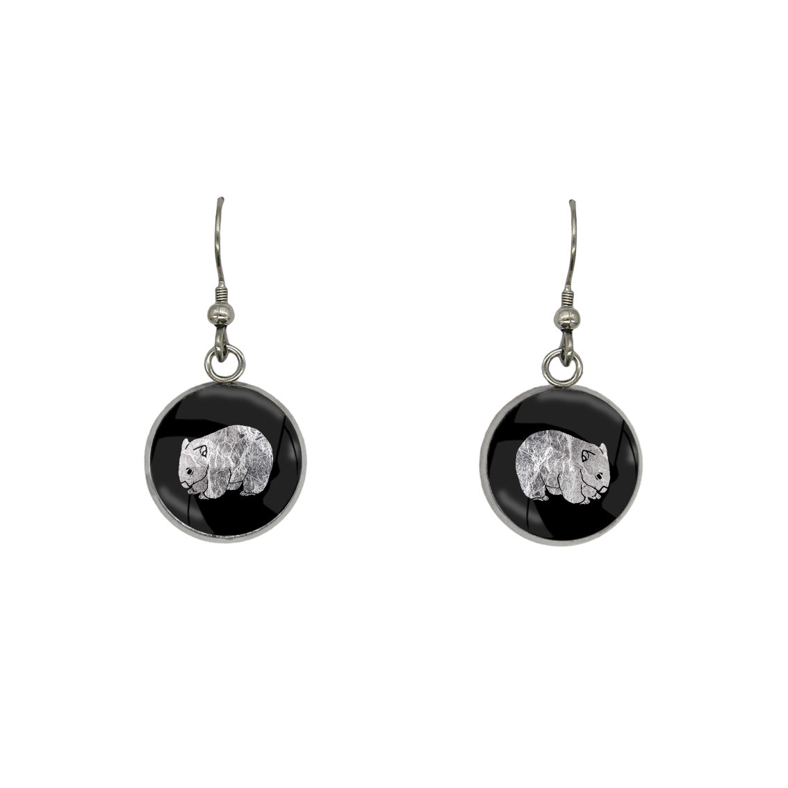 WOMBAT DANGLE DROP CIRCLE EARRINGS - MFY247S - on Satchel