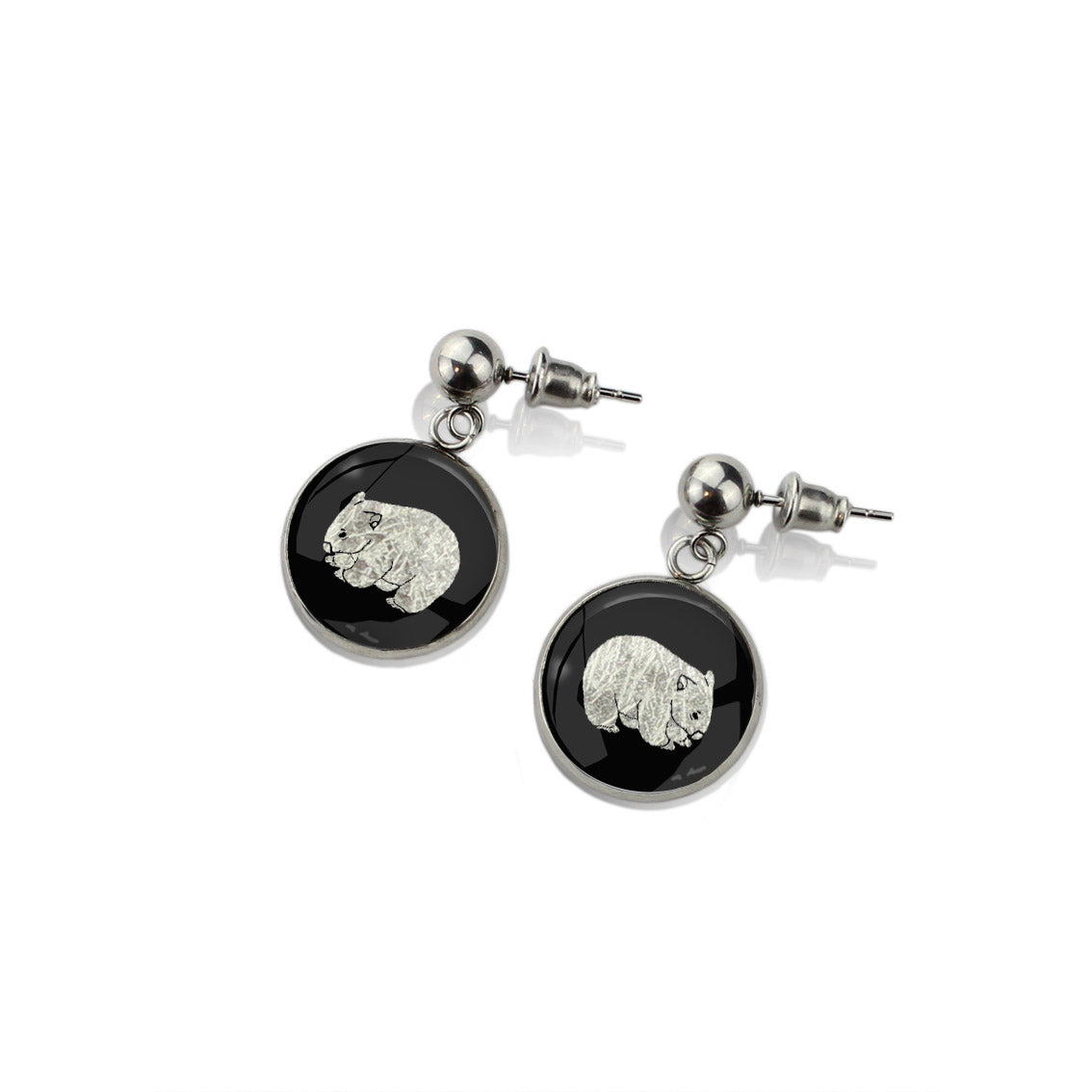 WOMBAT DANGLE DROP CIRCLE EARRINGS - MFY247S - on Satchel