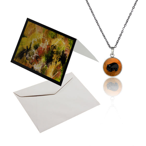 CARD AND ANIMALS FROM THE AUSTRALIAN BUSH ORANGE GIFT SET - MAG005