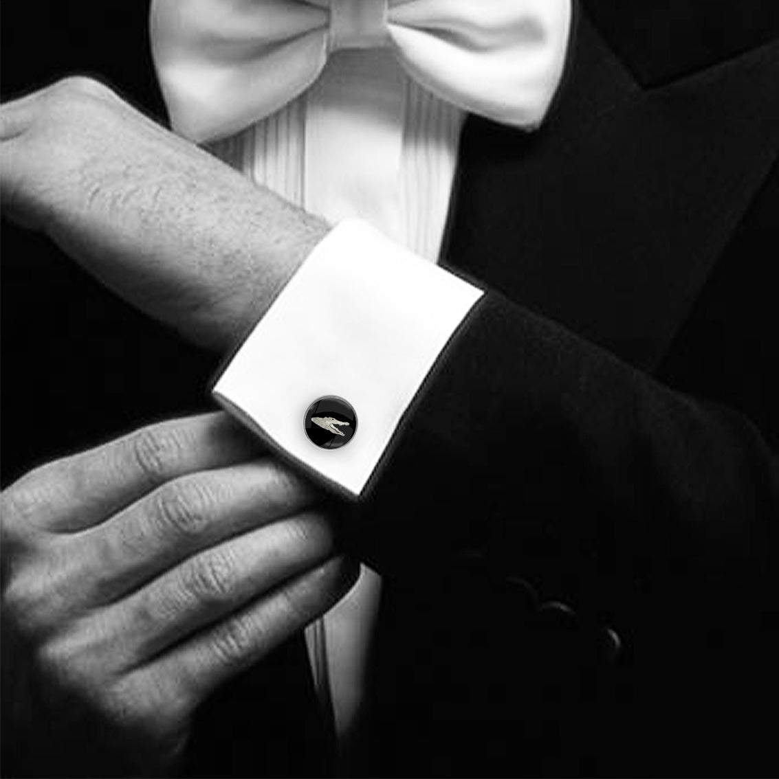 CROCODILE CIRCLE ELEGANT CUFFLINKS - MFY190