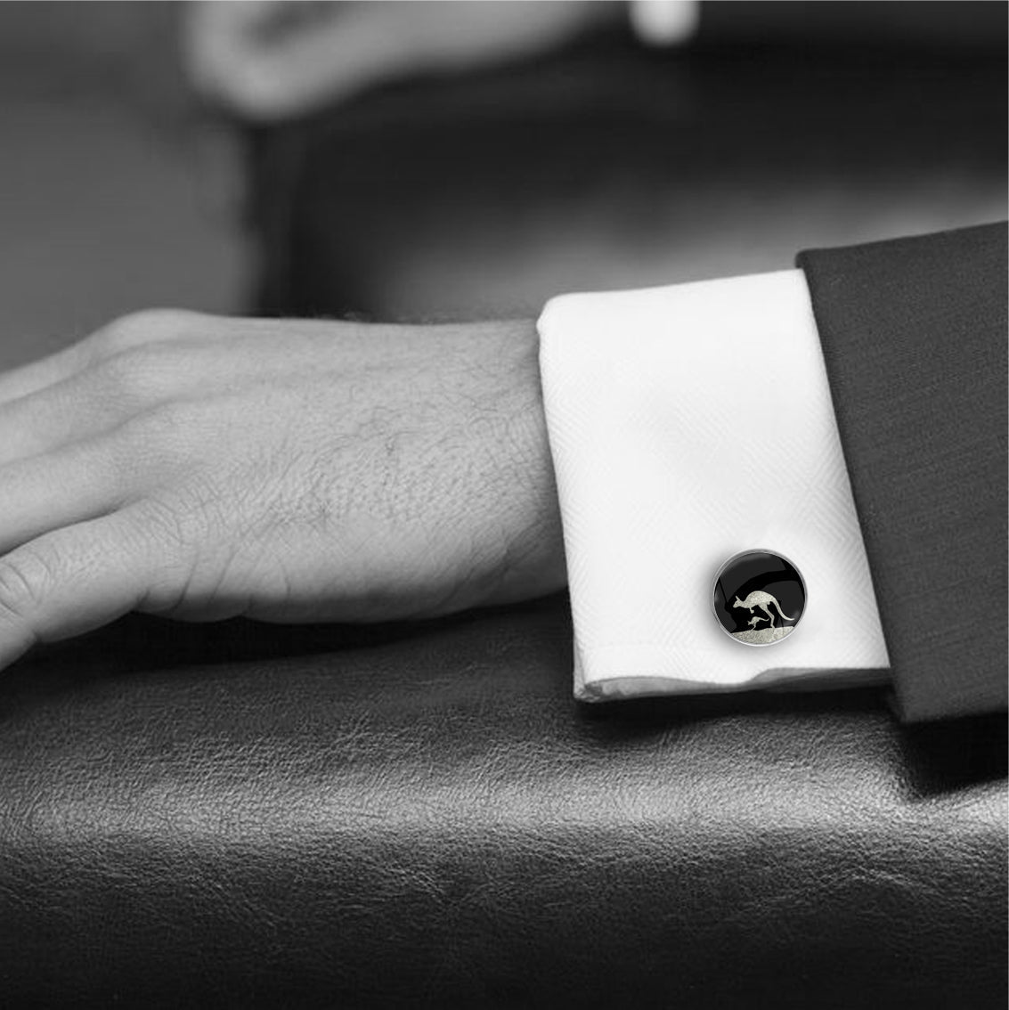 KANGAROO CIRCLE ELEGANT CUFFLINKS - MFY136