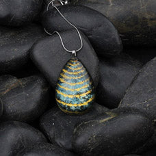 BIANCA SPINIFEX ON FIRE GREEN LARGE DROP PENDANT ON A CHAIN NECKLACE - D704